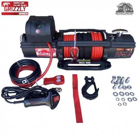 Troliu Grizzly Winch 13000lbs (5897kg) cablu sintetic